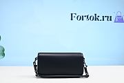 Fortok Valentino Black Leather Diamond Buckle Chain Bag 20cm - 4