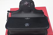 Fortok Valentino Black Leather Diamond Buckle Chain Bag 20cm - 3