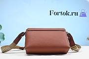 Fortok Burberry Vintage Check and Leather Note Crossbody Bag in Tan 25cm - 3