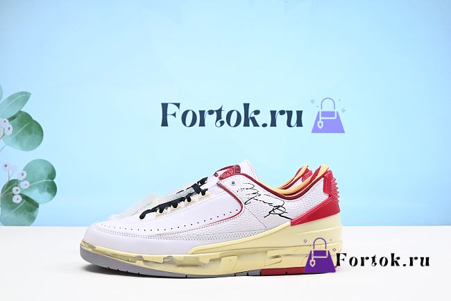 Fortok Nike Off-White X Air Jordan 2 Retro Low SP ‘White Varsity Red’ DJ4375-106 Sneakers - 1