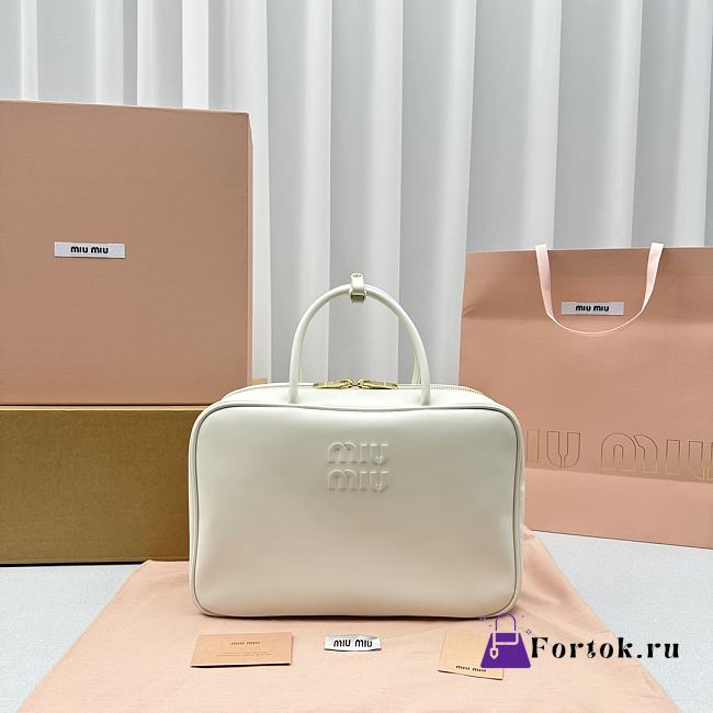 Fortok MiuMiu Leather Top-handle Bag in Black 35x13x23cm - 1