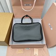 Fortok MiuMiu Leather Top-handle Bag in White 35x13x23cm - 4