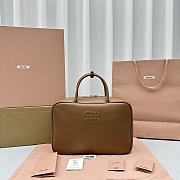 Fortok MiuMiu Leather Top-handle Bag in Brown 35x13x23cm - 1