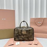 Fortok MiuMiu Nappa Leather Top-handle Bag in Sand&Coffee 35x13x23cm - 1