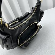 Fortok MiuMiu Gargo Hobo Bag in Black 21x6x12cm - 5