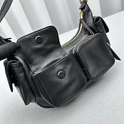 Fortok MiuMiu Gargo Hobo Bag in Black 21x6x12cm - 3