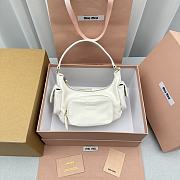Fortok MiuMiu Gargo Hobo Bag in White 21x6x12cm - 1