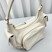 Fortok MiuMiu Gargo Hobo Bag in White 21x6x12cm - 3