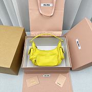 Fortok MiuMiu Gargo Hobo Bag in Yellow 21x6x12cm - 1