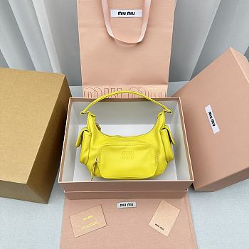 Fortok MiuMiu Gargo Hobo Bag in Yellow 21x6x12cm