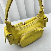 Fortok MiuMiu Gargo Hobo Bag in Yellow 21x6x12cm - 2