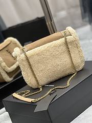 Fortok Saint Laurent Niki Monogram Nubuck & Shearling Shoulder Bag 22×16.5×12cm - 2