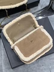 Fortok Saint Laurent Niki Monogram Nubuck & Shearling Shoulder Bag 22×16.5×12cm - 6