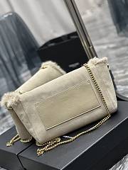 Fortok Saint Laurent Kate Reversible Chain Bag In Suede And Shearling 28.5x20x6cm - 3