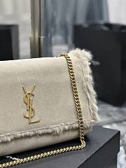 Fortok Saint Laurent Kate Reversible Chain Bag In Suede And Shearling 28.5x20x6cm - 2