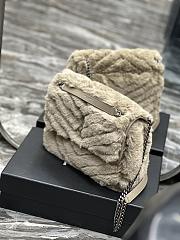 Fortok Saint Laurent Niki Shearling Shoulder Bag in Beige 28×20.5×8.5cm - 4