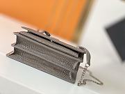 Fortok Saint Laurent Sunset Chain Wallet Crocodile Embossed Shiny Gray 22cm - 6