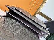 Fortok Saint Laurent Sunset Chain Wallet Crocodile Embossed Shiny Gray 22cm - 4