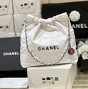 Fortok Chanel 22 Shiny Calfskin, Rainbow Metal White Bag AS3260 35x37x7cm - 1