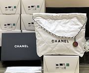 Fortok Chanel 22 Shiny Calfskin, Rainbow Metal White Bag AS3260 35x37x7cm - 2
