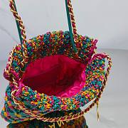 Fortok Chanel Mini 22 Bag Multicolor Macrame Calfskin Gold Hardware 20x19x6cm - 6