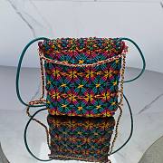 Fortok Chanel Mini 22 Bag Multicolor Macrame Calfskin Gold Hardware 20x19x6cm - 3