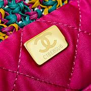 Fortok Chanel Mini 22 Bag Multicolor Macrame Calfskin Gold Hardware 20x19x6cm - 2