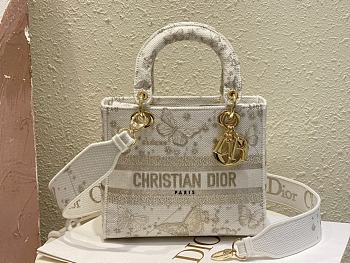 Fortok Dior Lady D-lite Butterfly Zodiac Embroidery Bag 24x20x11cm 