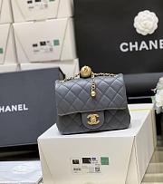 Fortok Chanel 23K Flap Bag in Dark Grey AS1786 17cm - 1