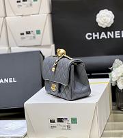 Fortok Chanel 23K Flap Bag in Dark Grey AS1786 17cm - 4