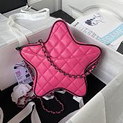 Fortok Chanel Star Handbag in Dark Pink 22.5×22.5×6cm - 4