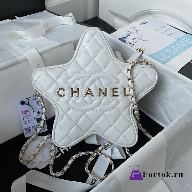 Fortok Chanel Star Handbag in White 22.5×22.5×6cm - 1