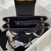 Fortok Chanel 24C Retro Metal Large Logo Bag in Black 17.5×20×5cm - 4