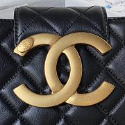 Fortok Chanel 24C Retro Metal Large Logo Bag in Black 17.5×20×5cm - 3