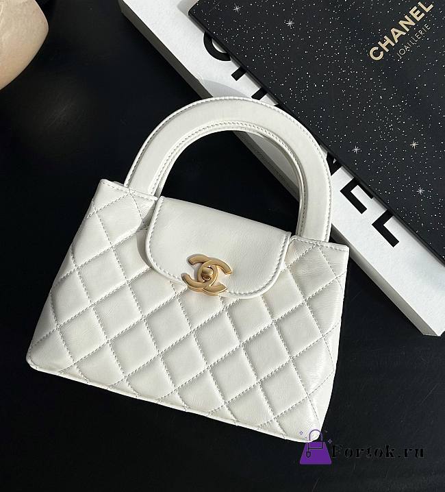 Fortok Chanel 23K Kelly Bag White 19x13x7cm - 1