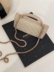 Fortok Chanel Mini CF Bag in Beige AS243103401 20x7x14cm - 4