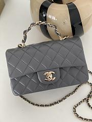 Fortok Chanel 23K Double C Logo Handle Lambskin Bag Grey AS2431 20x12x6cm - 1