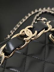 Fortok Chanel 23K Black Sheepskin Top-Handle Bag AP331503409 16x10x8cm - 6