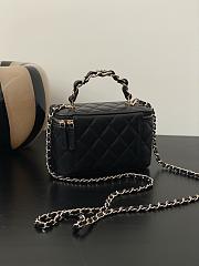 Fortok Chanel 23K Black Sheepskin Top-Handle Bag AP331503409 16x10x8cm - 5
