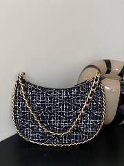 Fortok Chanel 23B Tweed Hobo Bag 23.5x15x2cm - 4