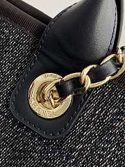 Fortok Chanel Shopping Bag Denim in Black 40x26x15cm - 5