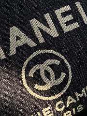 Fortok Chanel Shopping Bag Denim in Black 40x26x15cm - 3