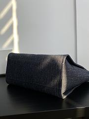 Fortok Chanel Shopping Bag Denim in Black 40x26x15cm - 2