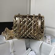Fortok Chanel Backpack and Star Coin Purse Gold Metallic Calfskin & Gold-Tone Metal 18.5×23.5×8.5cm - 3