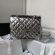 Fortok Chanel Backpack and Star Coin Purse Silver Metallic Calfskin & Gold-Tone Metal 18.5×23.5×8.5cm - 1