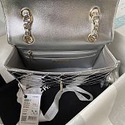 Fortok Chanel Backpack and Star Coin Purse Silver Metallic Calfskin & Gold-Tone Metal 18.5×23.5×8.5cm - 4