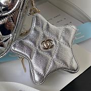 Fortok Chanel Backpack and Star Coin Purse Silver Metallic Calfskin & Gold-Tone Metal 18.5×23.5×8.5cm - 5