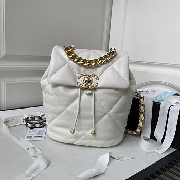 Fortok Chanel 24C Backpack in White 26x22x16cm