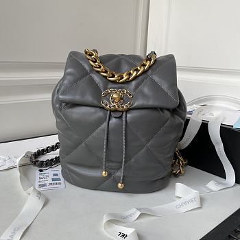 Fortok Chanel 24C Backpack in Grey 26x22x16cm