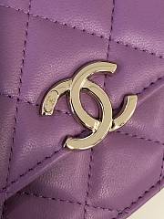 Fortok Chanel 22ss Thick Chain Shoulder Bag in Purple 13×17×6cm - 5
